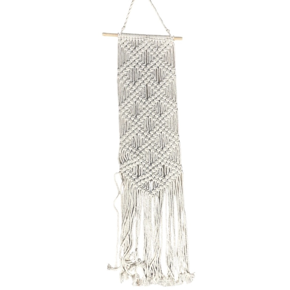 Boho wall hanging macrame white home decor